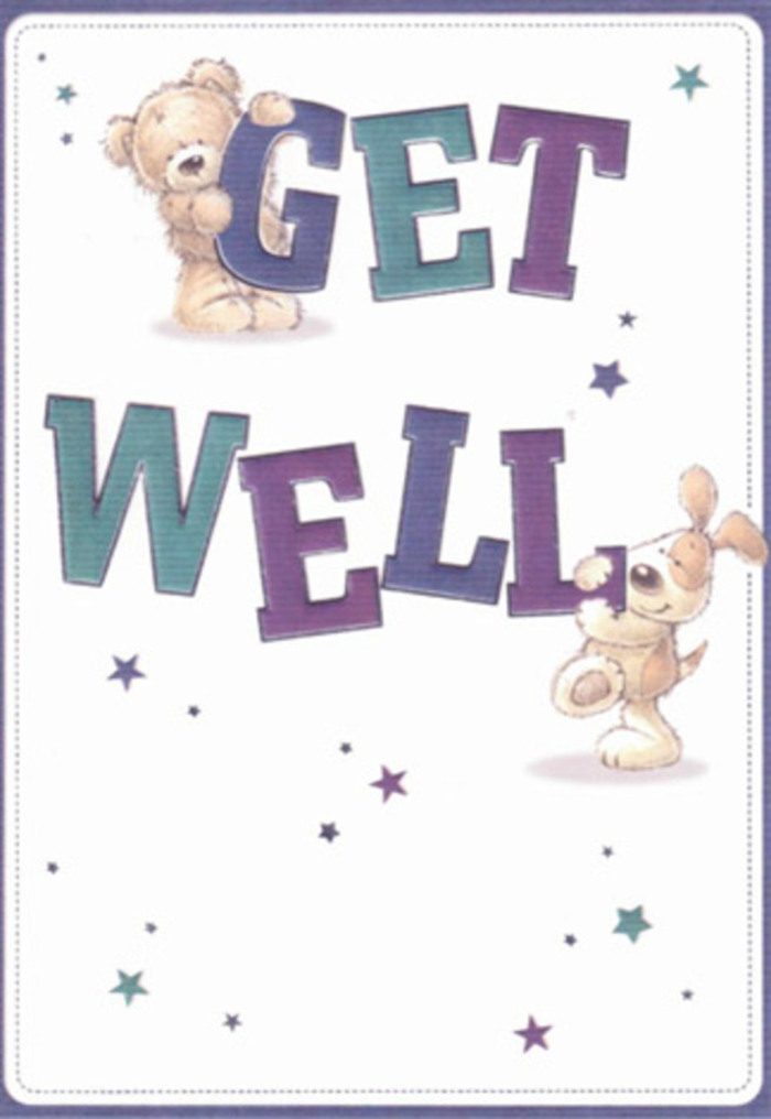 This beautifully illustrated get well card captures what it means to send a heartfelt gesture from Leamouth-there's an unspoken comfort that arises from the friendly company of a sweet bear and a floppy-eared puppy, depicted as if gently tumbling amidst vivid aquas and purples. The card's playful typography, shaded in deep jewel tones, sits confidently beneath a flurry of hopeful stars, their colours reflecting the diverse artistry found in the local markets and parks near Leamouth Docks. Touchable textures leap off the page-the bear's fluffy coat, the soft velvet of the pup's ears-reminiscent of the tactile satisfaction in arranging a hand-tied bouquet with fresh, soft petals right here in our flower shop. The crisp sunlight background brings clarity akin to a bright morning on the River Lea, letting every detail sing with optimism. Sending this card alongside a thoughtful arrangement-perhaps for delivery to a loved one recuperating near London City Island-doubles the message of positivity and gentle care. There's a youthful energy in their interaction that transcends age, making it the perfect pairing for anyone in need of a lift, crafted with the neighbourly warmth our community values so dearly.